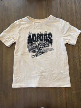 adidas White Tee with Black Graphic Logo